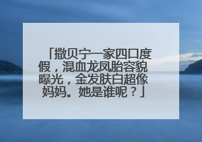 撒贝宁一家四口度假，混血龙凤胎容貌曝光，金发肤白超像妈妈。她是谁呢？