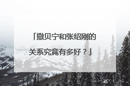 撒贝宁和张绍刚的关系究竟有多好?