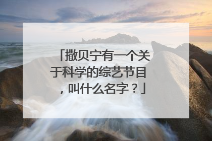 撒贝宁有一个关于科学的综艺节目，叫什么名字？