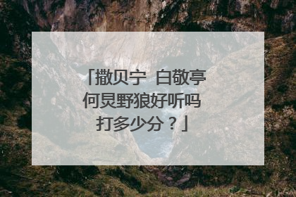 撒贝宁 白敬亭 何炅野狼好听吗 打多少分？