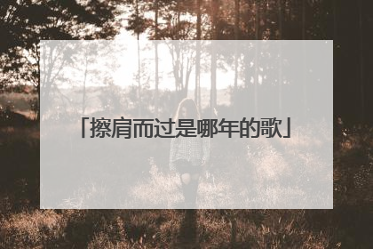 擦肩而过是哪年的歌