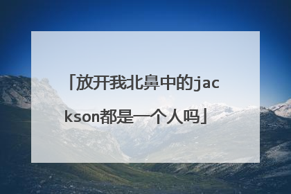 放开我北鼻中的jackson都是一个人吗