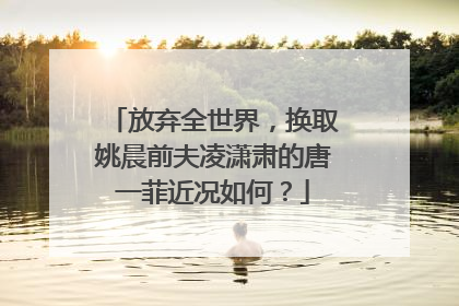 放弃全世界，换取姚晨前夫凌潇肃的唐一菲近况如何？