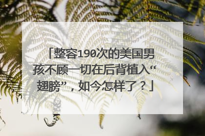 整容190次的美国男孩不顾一切在后背植入“翅膀”,如今怎样了?
