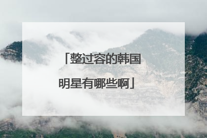 整过容的韩国明星有哪些啊