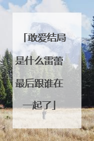 敢爱结局是什么雷蕾最后跟谁在一起了