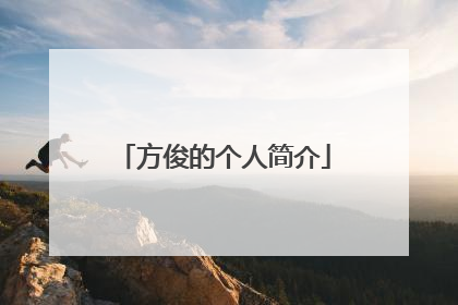 方俊的个人简介