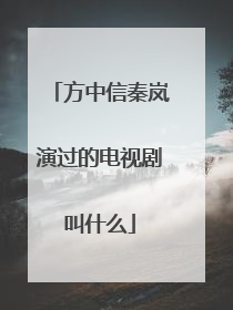 方中信秦岚演过的电视剧叫什么