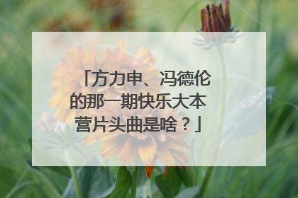 方力申、冯德伦的那一期快乐大本营片头曲是啥？