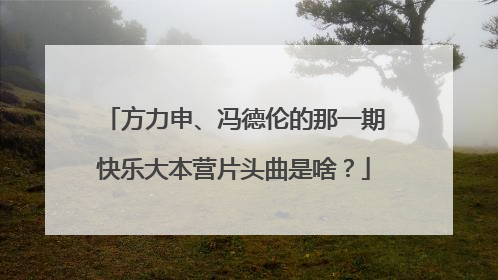 方力申、冯德伦的那一期快乐大本营片头曲是啥？