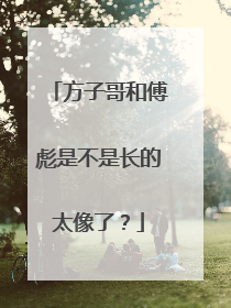 方子哥和傅彪是不是长的太像了？