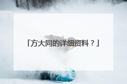 方大同的详细资料？