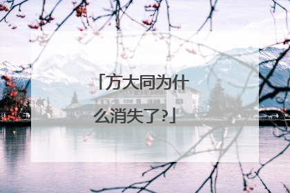 方大同为什么消失了?