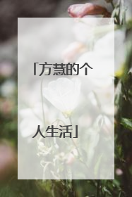 方慧的个人生活