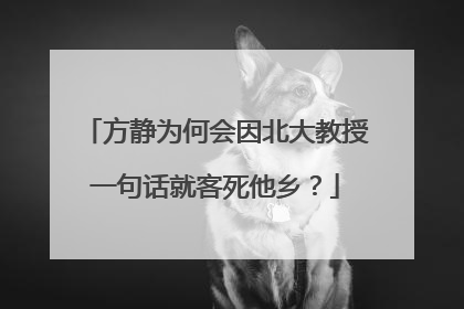 方静为何会因北大教授一句话就客死他乡?