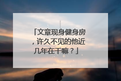 文章现身健身房,许久不见的他近几年在干嘛?