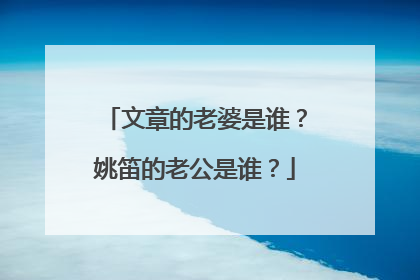 文章的老婆是谁？姚笛的老公是谁？