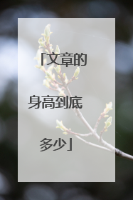 文章的身高到底多少