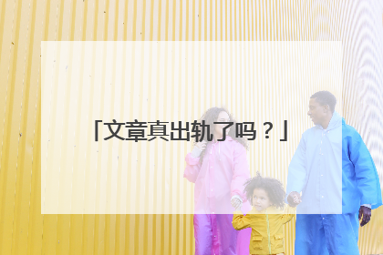 文章真出轨了吗？