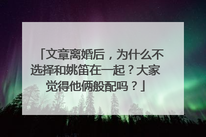 文章离婚后，为什么不选择和姚笛在一起？大家觉得他俩般配吗？