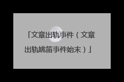 文章出轨事件(文章出轨姚笛事件始末)