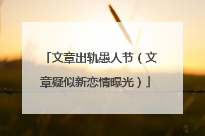 文章出轨愚人节(文章疑似新恋情曝光)