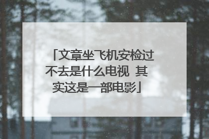 文章坐飞机安检过不去是什么电视 其实这是一部电影