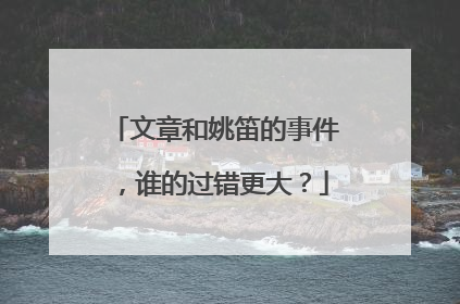 文章和姚笛的事件，谁的过错更大？
