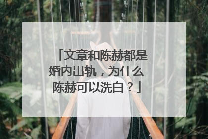 文章和陈赫都是婚内出轨，为什么陈赫可以洗白？