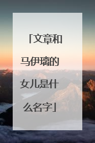文章和马伊璃的女儿是什么名字