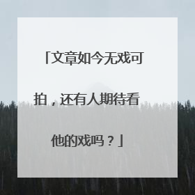 文章如今无戏可拍,还有人期待看他的戏吗?
