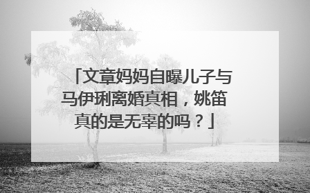 文章妈妈自曝儿子与马伊琍离婚真相，姚笛真的是无辜的吗？