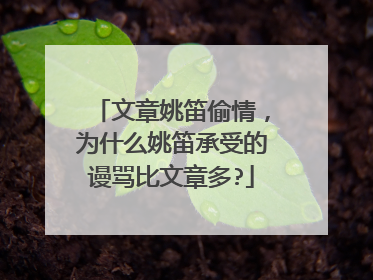 文章姚笛偷情,为什么姚笛承受的谩骂比文章多?
