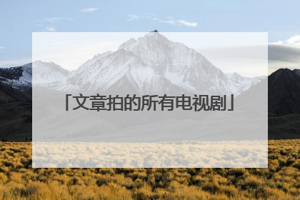 文章拍的所有电视剧