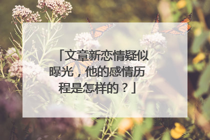 文章新恋情疑似曝光,他的感情历程是怎样的?