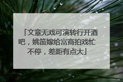 文章无戏可演转行开酒吧，姚笛嫁给富商拍戏忙不停，差距有点大