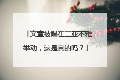 文章被曝在三亚不雅举动,这是真的吗?