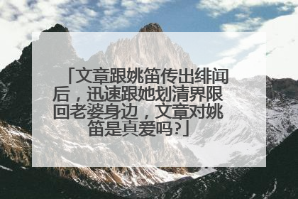 文章跟姚笛传出绯闻后，迅速跟她划清界限回老婆身边，文章对姚笛是真爱吗?