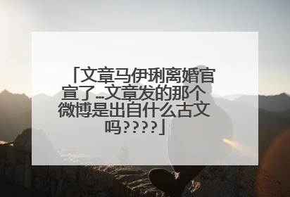 文章马伊琍离婚官宣了…文章发的那个微博是出自什么古文吗????