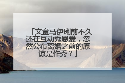 文章马伊琍前不久还在互动秀恩爱，忽然公布离婚之前的原谅是作秀？