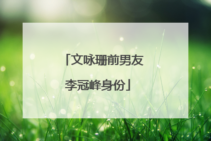 文咏珊前男友李冠峰身份