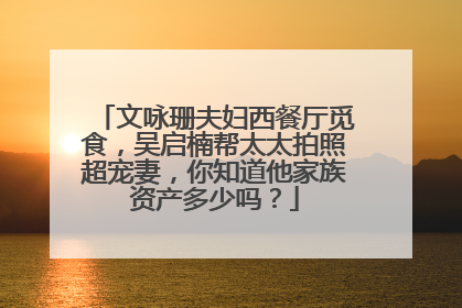 文咏珊夫妇西餐厅觅食，吴启楠帮太太拍照超宠妻，你知道他家族资产多少吗？