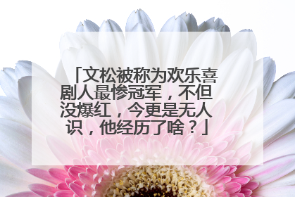 文松被称为欢乐喜剧人最惨冠军,不但没爆红,今更是无人识,他经历了啥?