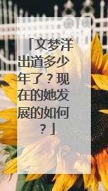 文梦洋出道多少年了?现在的她发展的如何?