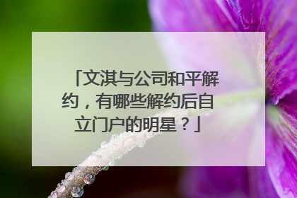 文淇与公司和平解约，有哪些解约后自立门户的明星？