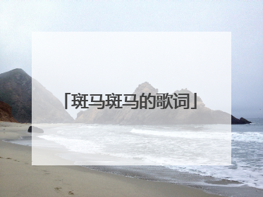 斑马斑马的歌词