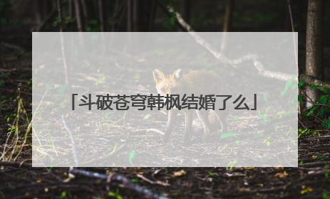 斗破苍穹韩枫结婚了么