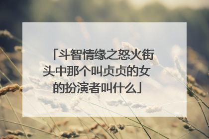 斗智情缘之怒火街头中那个叫贞贞的女的扮演者叫什么