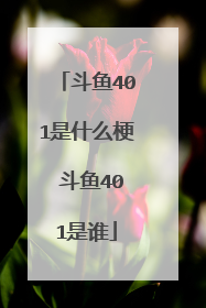 斗鱼401是什么梗 斗鱼401是谁