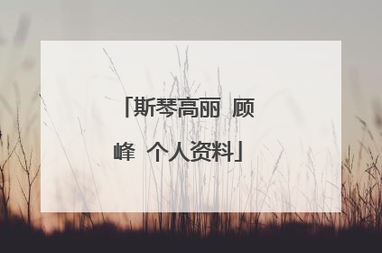 斯琴高丽 顾峰 个人资料